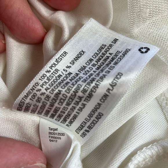 Xhilaration Ivory Sheer Polka Dot Top - Picture 10 of 10